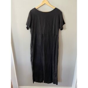 Vintage Bowman New York 100% Black Linen Dress